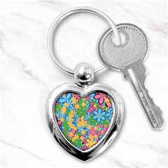 Flower Spring Background Blossom Bloom Nature Key Chain (heart) by Ravend