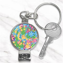 Flower Spring Background Blossom Bloom Nature Nail Clippers Key Chain by Ravend