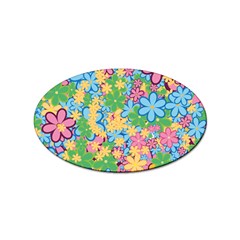 Flower Spring Background Blossom Bloom Nature Sticker (oval) by Ravend