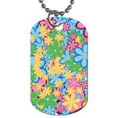 Flower Spring Background Blossom Bloom Nature Dog Tag (one Side) by Ravend