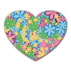 Flower Spring Background Blossom Bloom Nature Heart Mousepad by Ravend