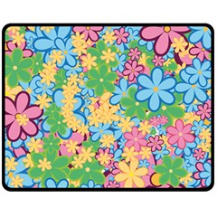 Flower Spring Background Blossom Bloom Nature One Side Fleece Blanket (medium) by Ravend