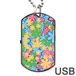 Flower Spring Background Blossom Bloom Nature Dog Tag USB Flash (Two Sides) Front