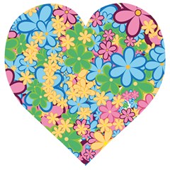 Flower Spring Background Blossom Bloom Nature Wooden Puzzle Heart by Ravend