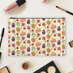 Happy Birthday Cupcake Pattern Lollipop Flat Design Cosmetic Bag (large) by Ravend