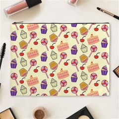 Happy Birthday Cupcake Pattern Lollipop Flat Design Cosmetic Bag (xl) by Ravend