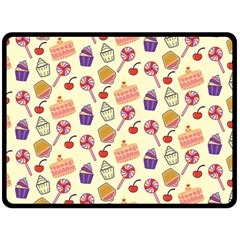 Happy Birthday Cupcake Pattern Lollipop Flat Design Fleece Blanket (large) by Ravend