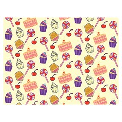 Happy Birthday Cupcake Pattern Lollipop Flat Design Premium Plush Fleece Blanket (extra Small) by Ravend