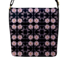 Flowers Daisies Spring Summer Bloom Botanical Flap Closure Messenger Bag (l) by Ravend