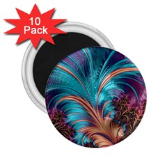 Feather Fractal Artistic Design Conceptual 2 25  Magnets (10 Pack)  by Ravend