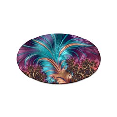 Feather Fractal Artistic Design Conceptual Sticker (oval) by Ravend