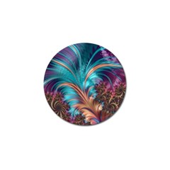 Feather Fractal Artistic Design Conceptual Golf Ball Marker by Ravend