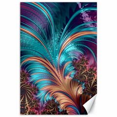 Feather Fractal Artistic Design Conceptual Canvas 12  X 18  by Ravend