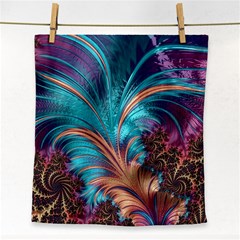 Feather Fractal Artistic Design Conceptual Face Towel by Ravend