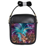 Feather Fractal Artistic Design Conceptual Girls Sling Bag Front