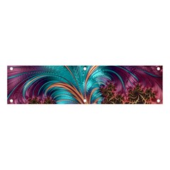 Feather Fractal Artistic Design Conceptual Banner And Sign 4  X 1  by Ravend