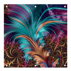 Feather Fractal Artistic Design Conceptual Banner And Sign 4  X 4  by Ravend