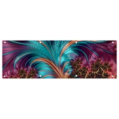 Feather Fractal Artistic Design Conceptual Banner And Sign 9  X 3  by Ravend