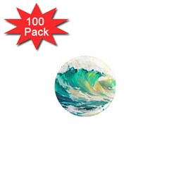 Ai Generated Waves Ocean Sea Tsunami Nautical Art 1  Mini Magnets (100 Pack)  by Ravend