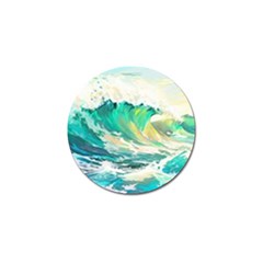 Ai Generated Waves Ocean Sea Tsunami Nautical Art Golf Ball Marker (4 Pack) by Ravend