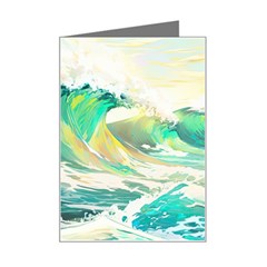 Ai Generated Waves Ocean Sea Tsunami Nautical Art Mini Greeting Card by Ravend