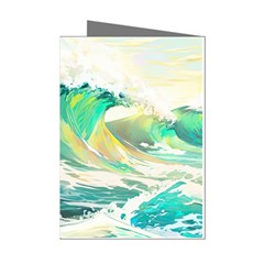 Ai Generated Waves Ocean Sea Tsunami Nautical Art Mini Greeting Cards (pkg Of 8) by Ravend