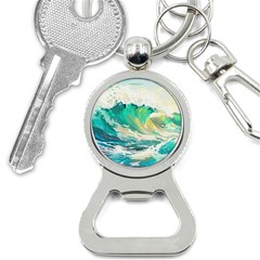 Ai Generated Waves Ocean Sea Tsunami Nautical Art Bottle Opener Key Chain by Ravend