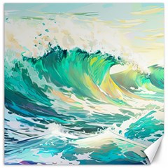 Ai Generated Waves Ocean Sea Tsunami Nautical Art Canvas 20  X 20  by Ravend