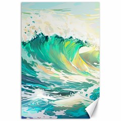 Ai Generated Waves Ocean Sea Tsunami Nautical Art Canvas 24  X 36  by Ravend