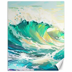 Ai Generated Waves Ocean Sea Tsunami Nautical Art Canvas 11  X 14  by Ravend