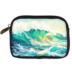 Ai Generated Waves Ocean Sea Tsunami Nautical Art Digital Camera Leather Case by Ravend