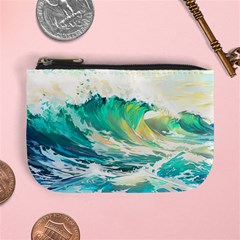 Ai Generated Waves Ocean Sea Tsunami Nautical Art Mini Coin Purse by Ravend