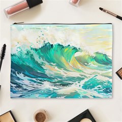 Ai Generated Waves Ocean Sea Tsunami Nautical Art Cosmetic Bag (xl) by Ravend