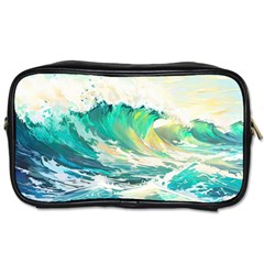 Ai Generated Waves Ocean Sea Tsunami Nautical Art Toiletries Bag (two Sides) by Ravend