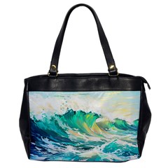 Ai Generated Waves Ocean Sea Tsunami Nautical Art Oversize Office Handbag by Ravend