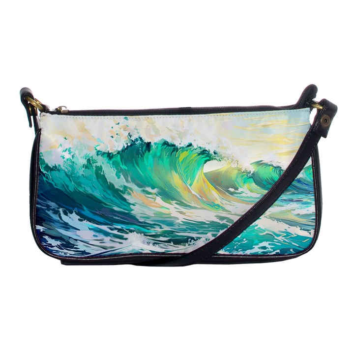 Ai Generated Waves Ocean Sea Tsunami Nautical Art Shoulder Clutch Bag