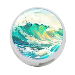 Ai Generated Waves Ocean Sea Tsunami Nautical Art 4-port Usb Hub (two Sides) by Ravend