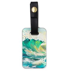 Ai Generated Waves Ocean Sea Tsunami Nautical Art Luggage Tag (one Side) by Ravend