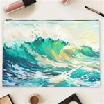 Ai Generated Waves Ocean Sea Tsunami Nautical Art Cosmetic Bag (XXL) Front