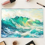 Ai Generated Waves Ocean Sea Tsunami Nautical Art Cosmetic Bag (XXL) Back