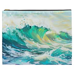 Ai Generated Waves Ocean Sea Tsunami Nautical Art Cosmetic Bag (xxxl) by Ravend