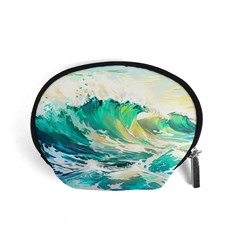 Ai Generated Waves Ocean Sea Tsunami Nautical Art Accessory Pouch (small) by Ravend