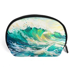 Ai Generated Waves Ocean Sea Tsunami Nautical Art Accessory Pouch (large) by Ravend