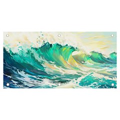 Ai Generated Waves Ocean Sea Tsunami Nautical Art Banner And Sign 6  X 3  by Ravend