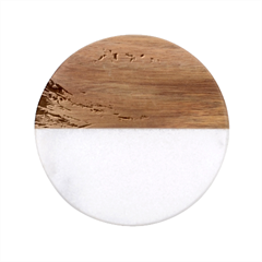 Ai Generated Waves Ocean Sea Tsunami Nautical Art Classic Marble Wood Coaster (round)  by Ravend