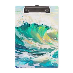 Ai Generated Waves Ocean Sea Tsunami Nautical Art A5 Acrylic Clipboard by Ravend