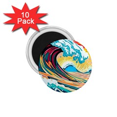 Ai Generated Waves Ocean Sea Tsunami Nautical Arts 1 75  Magnets (10 Pack)  by Ravend