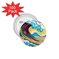 Ai Generated Waves Ocean Sea Tsunami Nautical Arts 1 75  Buttons (100 Pack)  by Ravend