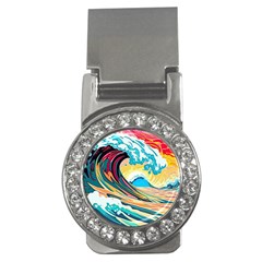 Ai Generated Waves Ocean Sea Tsunami Nautical Arts Money Clips (cz)  by Ravend