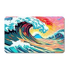 Ai Generated Waves Ocean Sea Tsunami Nautical Arts Magnet (rectangular) by Ravend